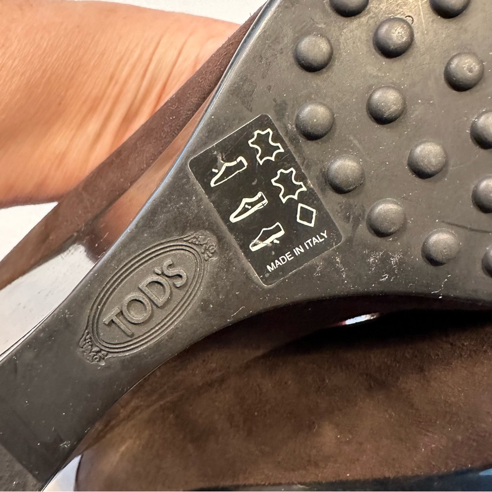Tod’s Brown Suede Demi-Wedge Pumps US 7 - Picture 12 of 12